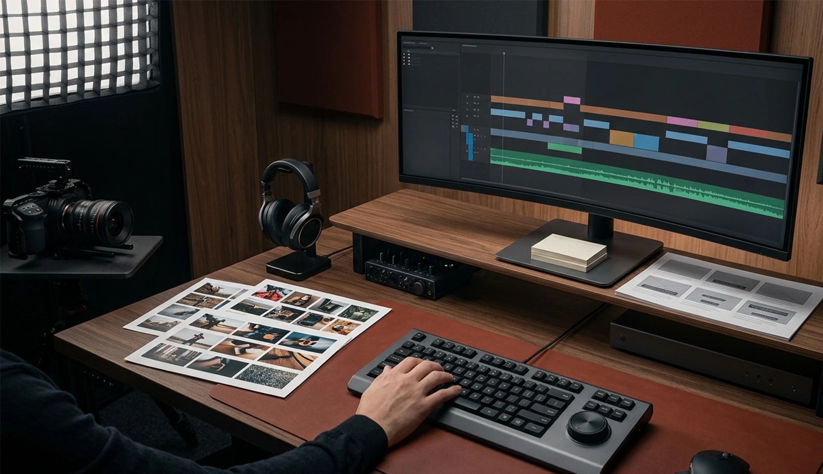 Sosyal medya videosu post prodüksiyon masası